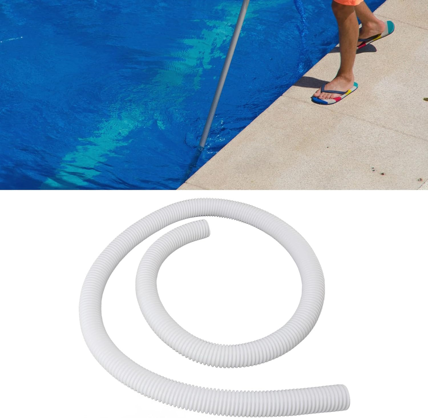 6Ft PVC Cuffless Feed Hose, for Polaris 360 Cleaner, Efficient Pool Washing, Smooth Pool Experience, Prevent Water Pollution, Pool Water, Easy Installation image number 2