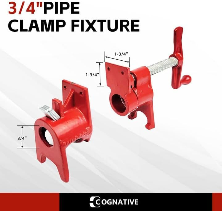 COGNATIVE 3/4" Pipe Clamp for Woodworking Heavy Duty Cast Iron Quick Release Pipe Clamps with Stand Home Improvement, Workshop and Construction Site image number 1
