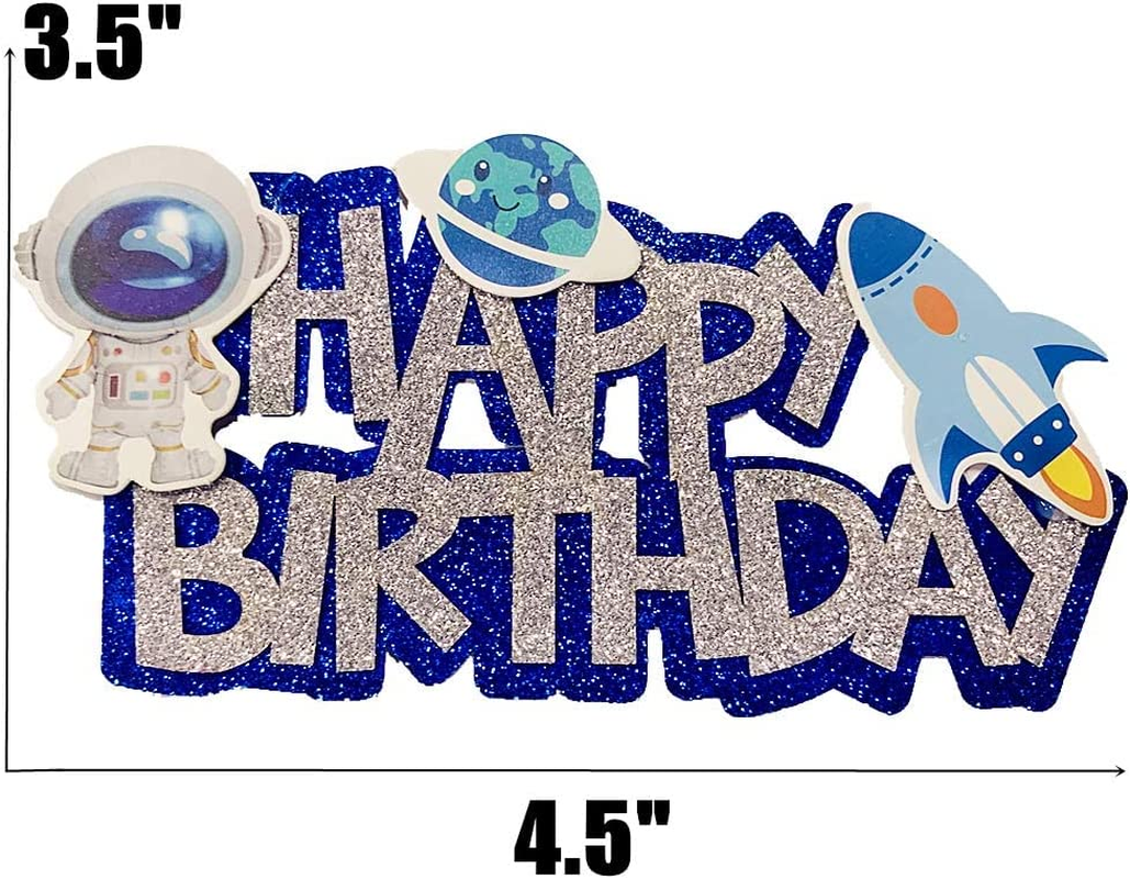 Jevenis Space Birthday Cake Topper and Decoration - Cupcake, Rocket, and Astronaut Decorations image number 4