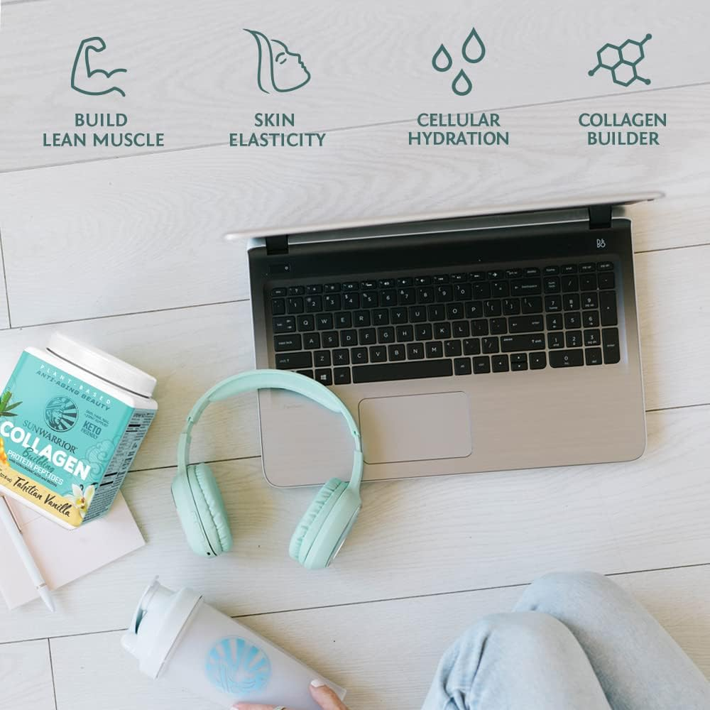 Collagen Peptides Powder with Biotin & Hyaluronic Acid | Vegan Protein Powder for Skin Hair Nail Support Plant Based Keto Non GMO Gluten Free | Vanilla Collagen Powder by Sunwarrior image number 6