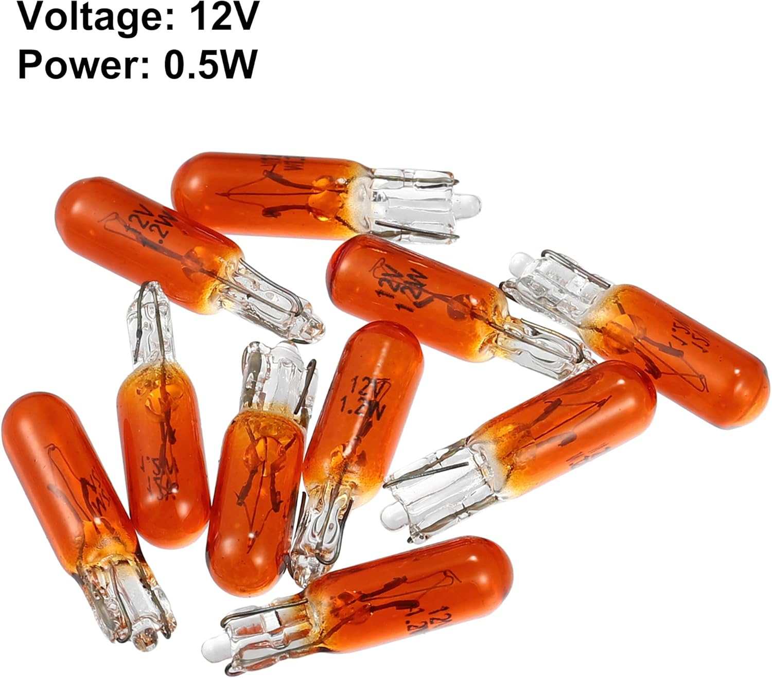 X AUTOHAUX 10Pcs DC 12V T5 W1.2W LED Dashboard Light Amber for Car Internal image number 1