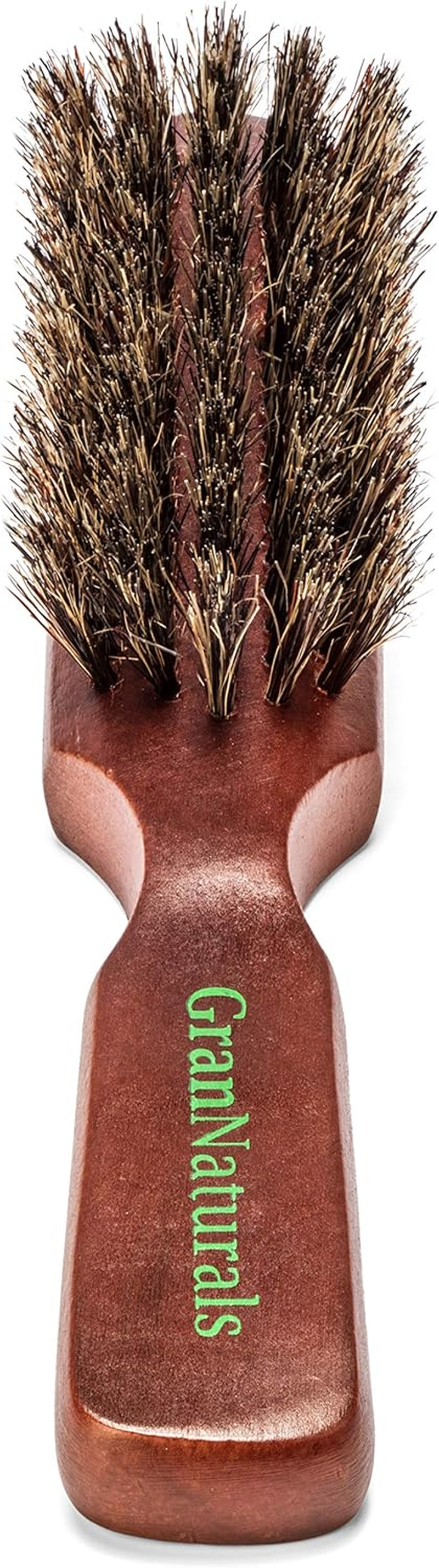 Grannaturals Soft Bristle Hair Brush for Men - Boar Bristle Brush for Styling Beards, Fades, Smoothing Hair and Waves - Natural Wooden Hairbrush