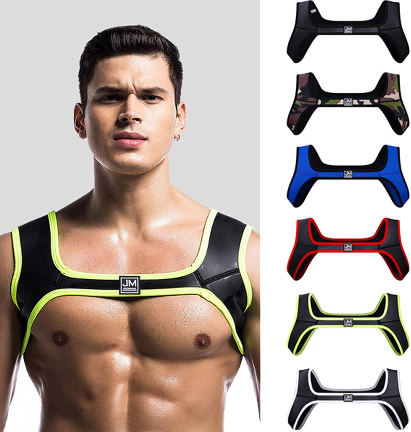 JOCKMAIL Men'S Harness Belt Elastic Shoulder Strap Mens Neoprene Harness Mens Crop Top Chest Muscle Harness image number 5