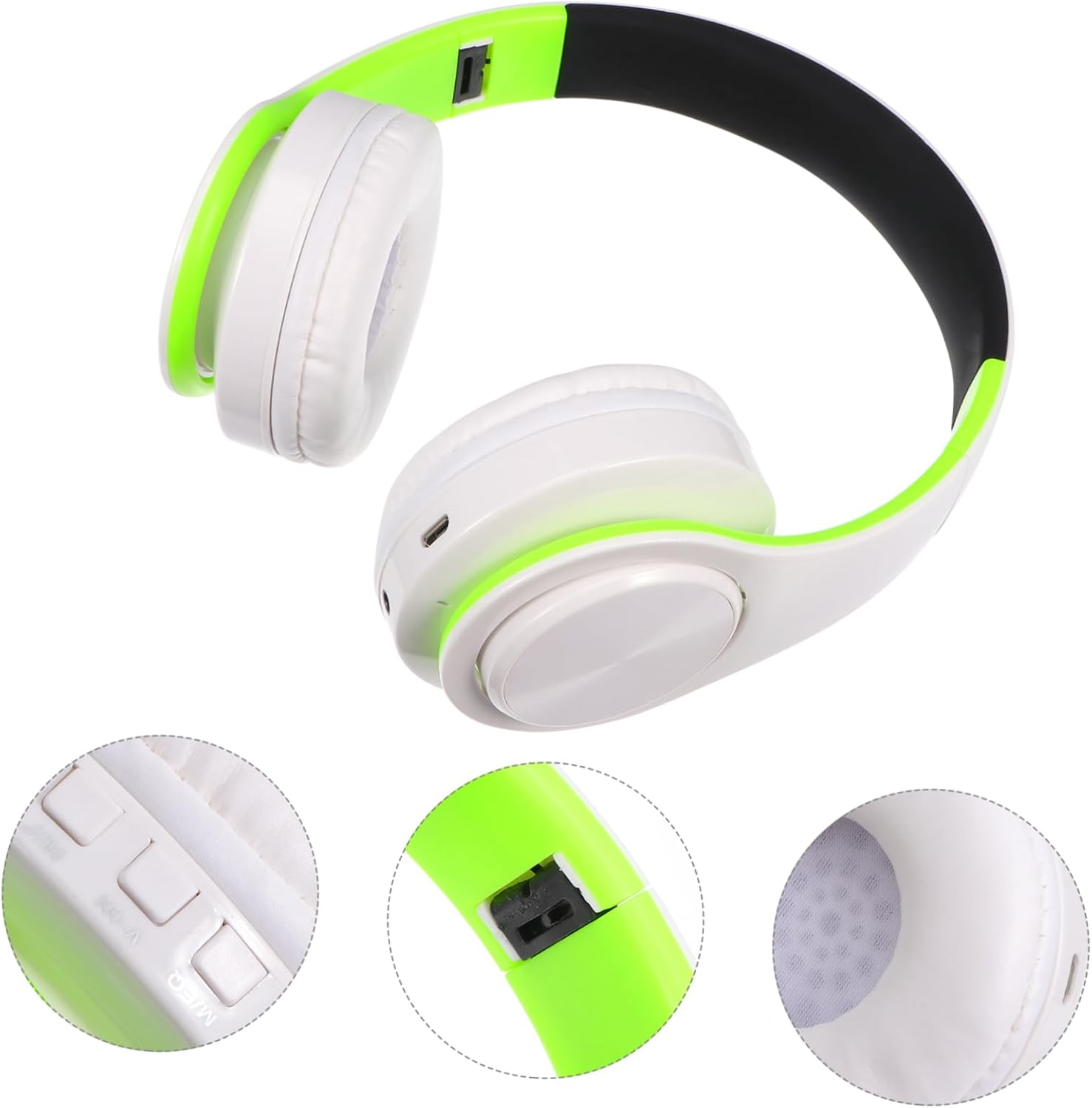 MOLUCKFU Head-Mounted Wireless Headphones Folding Design for Music and Sports Adjustable Over-Ear Headset Stereo Sound image number 1