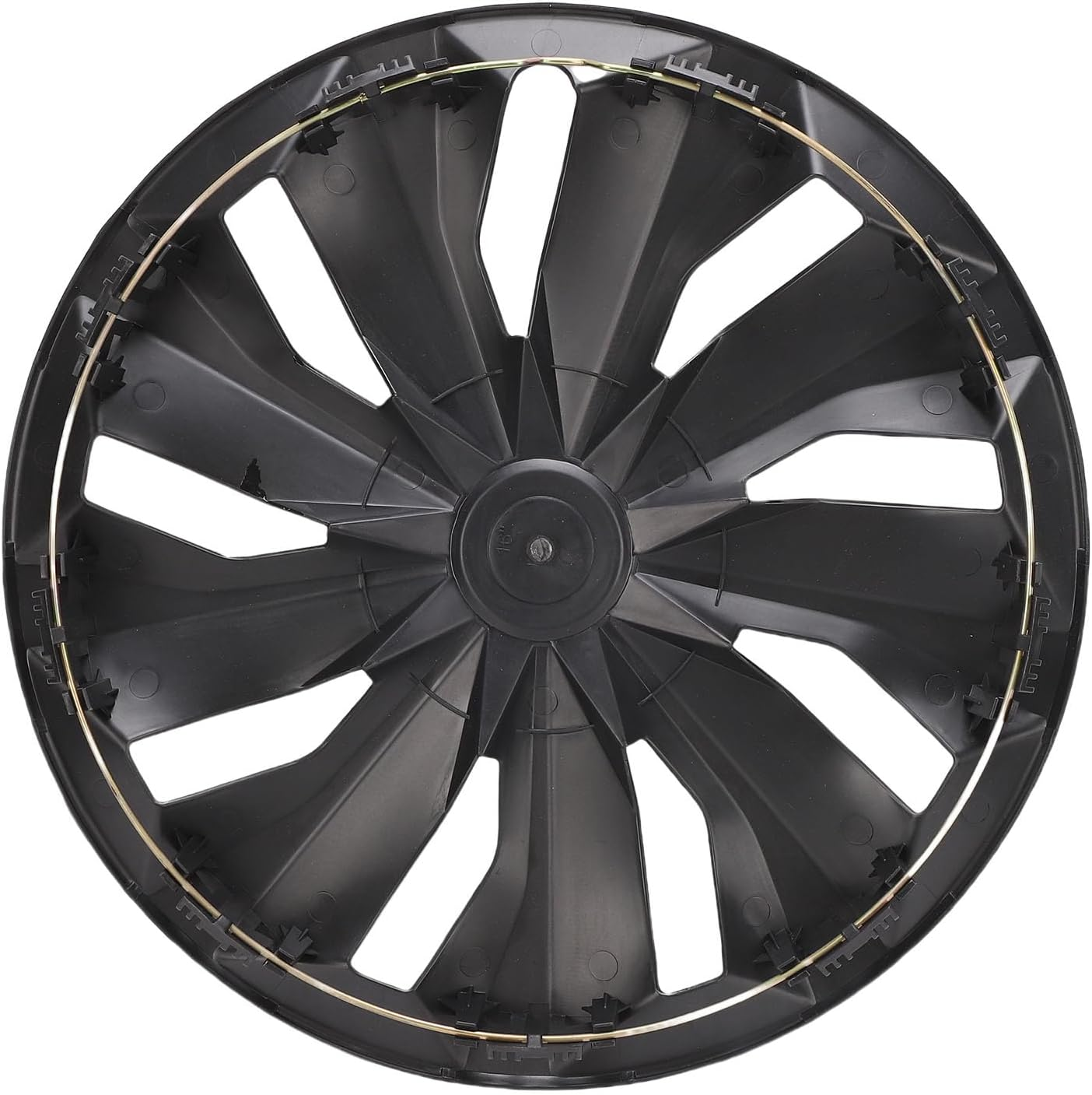 Jiawu 15 Inch Hubcaps Set of 4, Automotive Wheel Tire Covers Accessories, Wheel Hub Caps for Cars, Trucks, SUV, ABS, Quick Installation, Universal Fit on Any 15 Inch Steel Wheel (Black) - Black image number 3