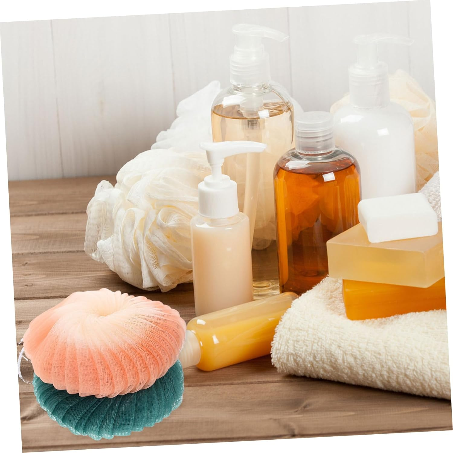 Hoement 3Pcs Conch Flower Bath Ball Body Exfoliator Scrubber Natural Scrubber Sponge for Bath image number 3