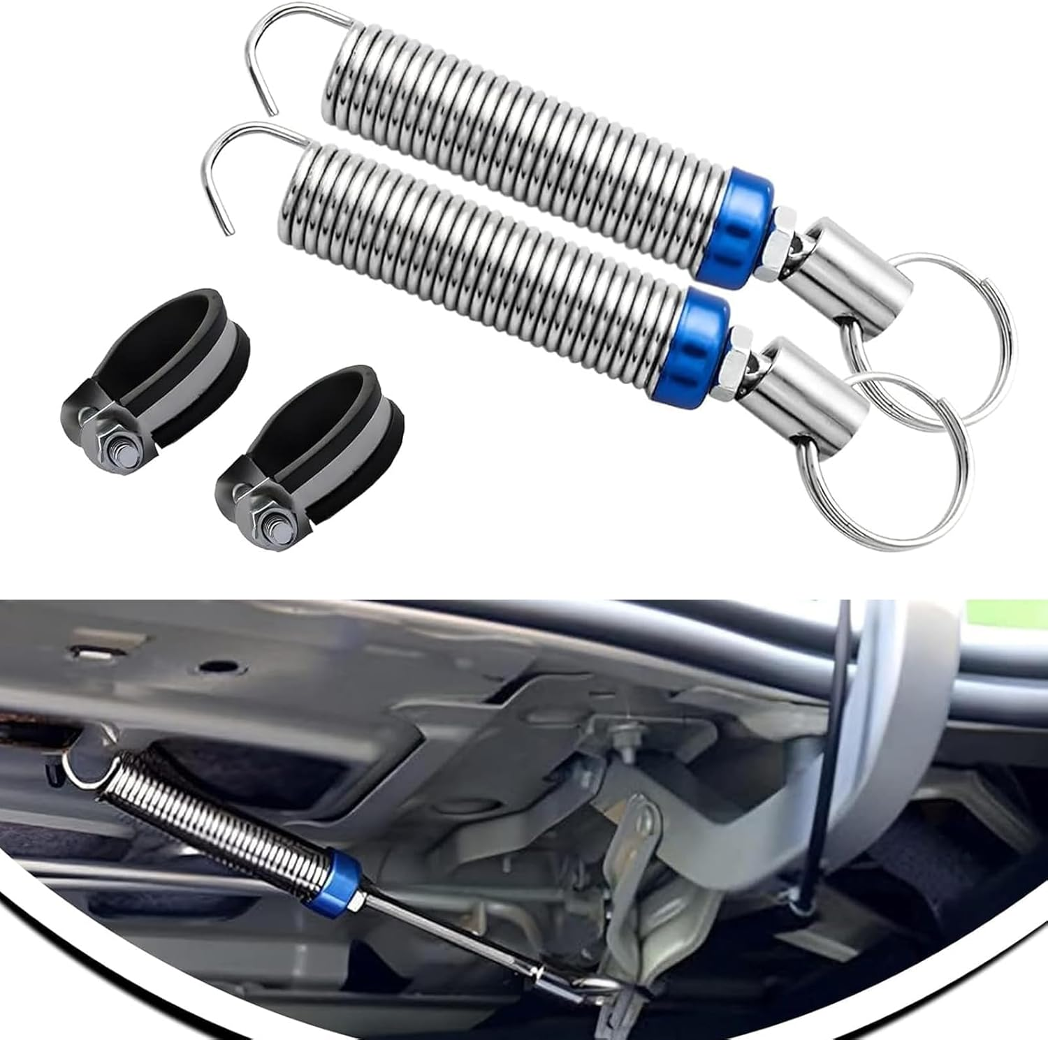 2 PCS Car Trunk Spring, 5.9"-9.44" High Carbon Alloy Steel Full-Thread Screw-Adjustable Automatic Lifting Spring Device, Multi-Functional Auxiliary Opening Accessory, for Most Models (Blue)