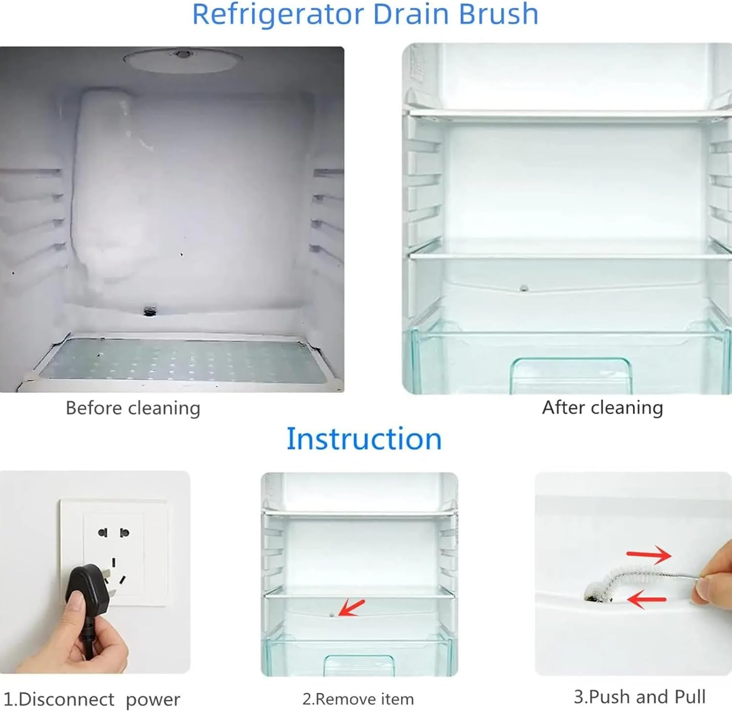 Pack of 2 Hose Brushes, 100 Cm, Flexible Cleaning Brush, Pipe Cleaner, Pipe Cleaner, Straw Brushes, Thin Long Drain Brush for with Drinking Tube (White) image number 5