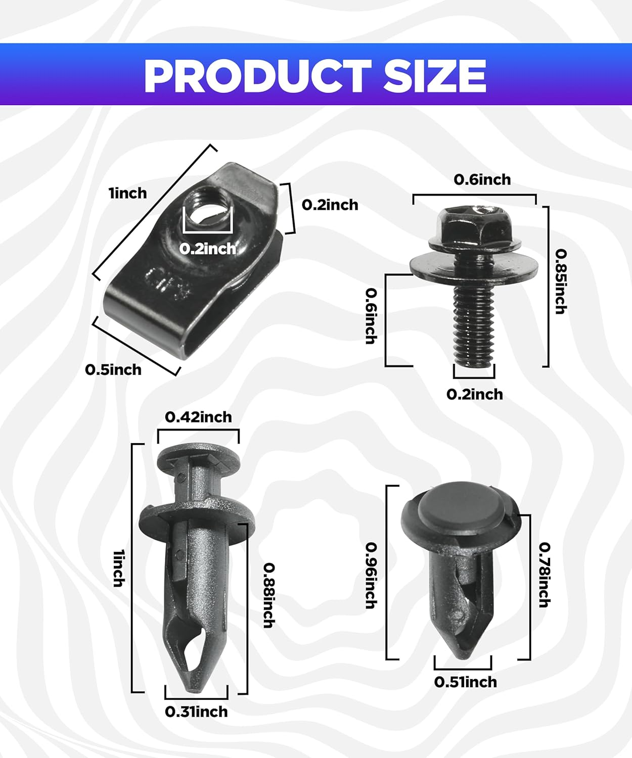 35 PCS Engine under Cover Splash Shield Guard Body Bolts, Splash Shield Guard Retainer Bumper Fender Liner Fastener Rivet Clips and Extruded U-Nuts Kit image number 4