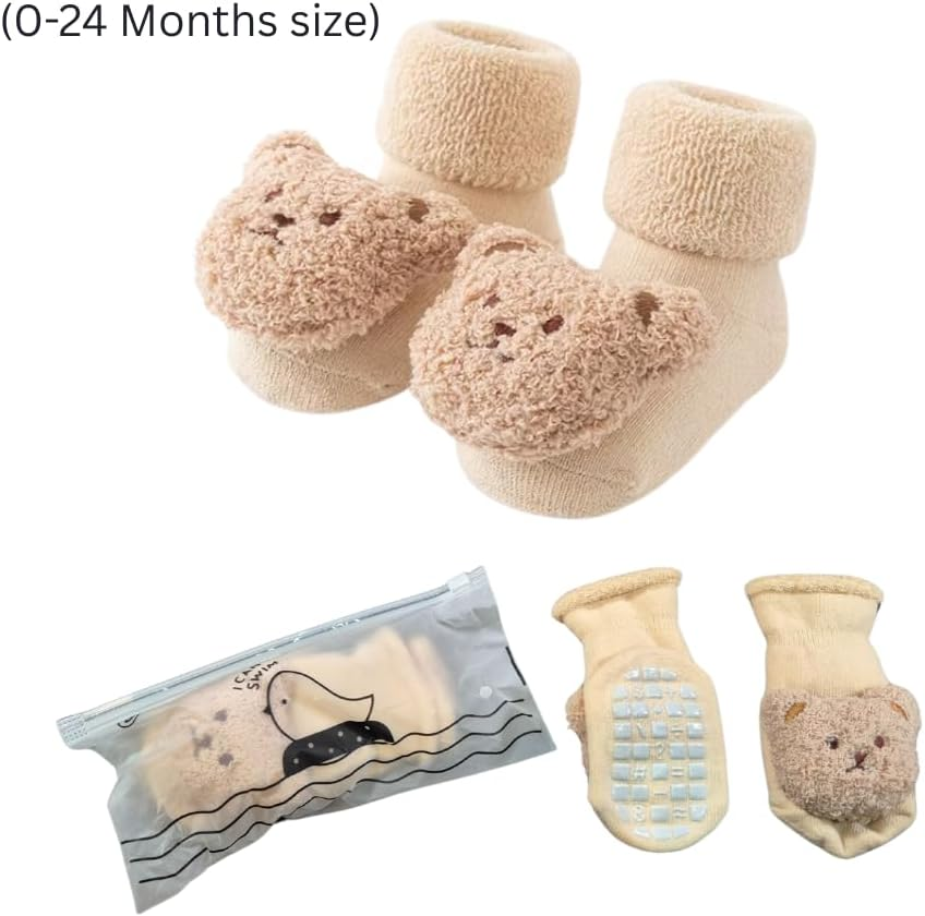 Cozycub Winter Box (2-6 Months) &ndash; Teddy-Themed Baby Gift Set with Warm Clothes, Beanie, Blanket & Accessories | Newborn Winter Essentials for Boys & Girls (Beige) image number 4