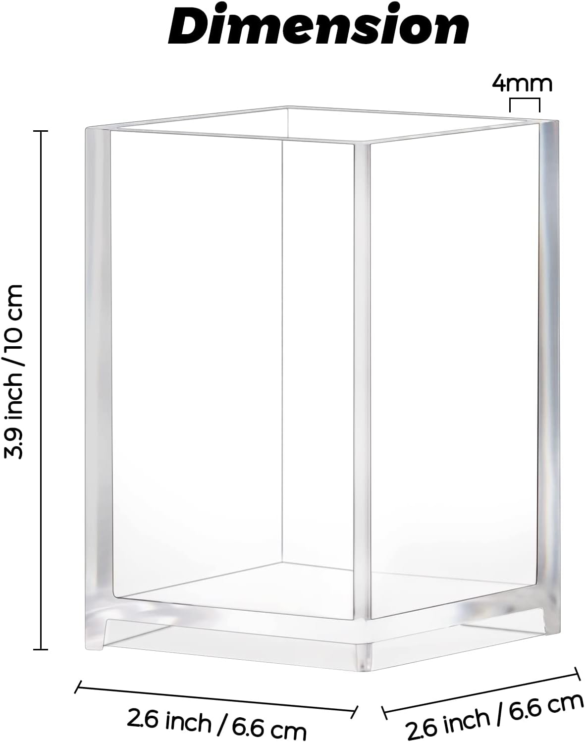 Boxalls Clear Makeup Brush Holders Organizers - 2 Pack, Acrylic Cosmetic Brush Eyeliner Storage for Dresser and Countertop, Desktop Pen Pencil Cup Pot for Office image number 2