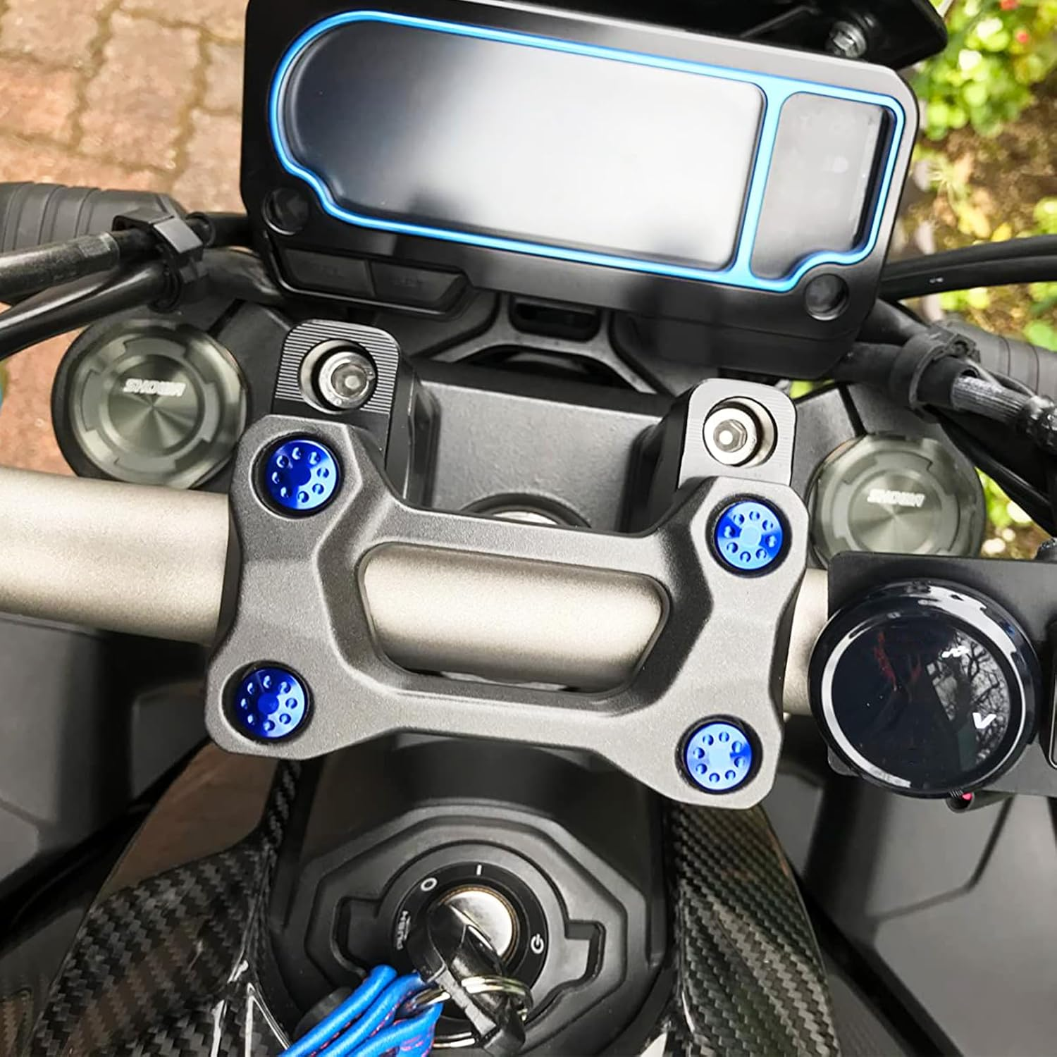 Motorcycle Handlebar Handle Bar Riser Heighten Compatible with Honda NX500 CB650R CB300R CB250R CB500F CB500X (Black) - Black image number 5