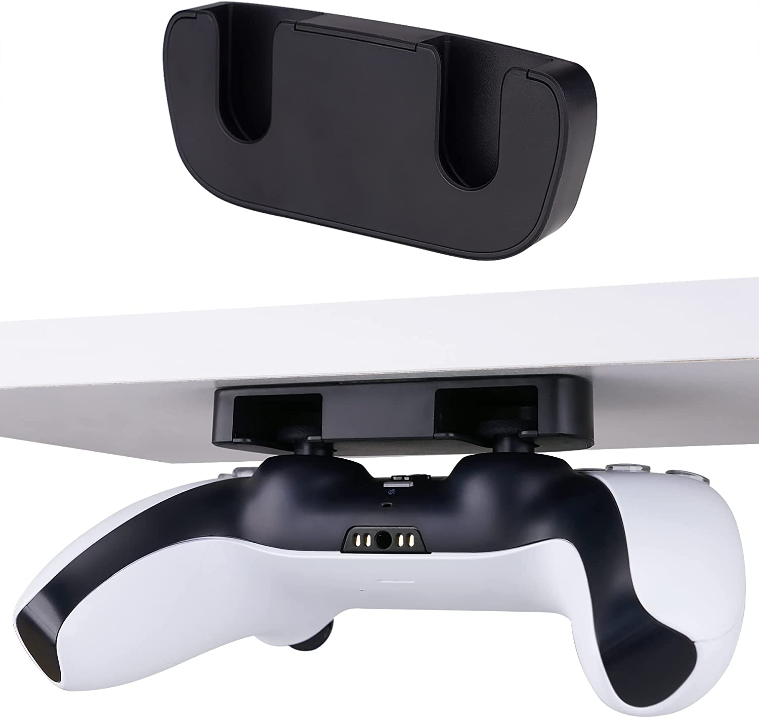 Playvital under Desk Controller Stand for PS5/4 - Mount, Organizer & Display - Black - 2 Pack Galactic Purple image number 5