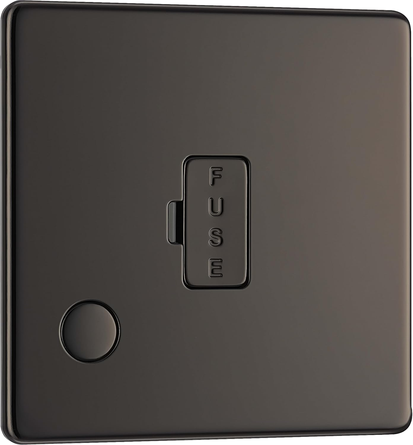 BG Electrical Screwless Flat Plate Fused Connection Unit with Cable Outlet, Black Nickel, 13 Amp image number 1