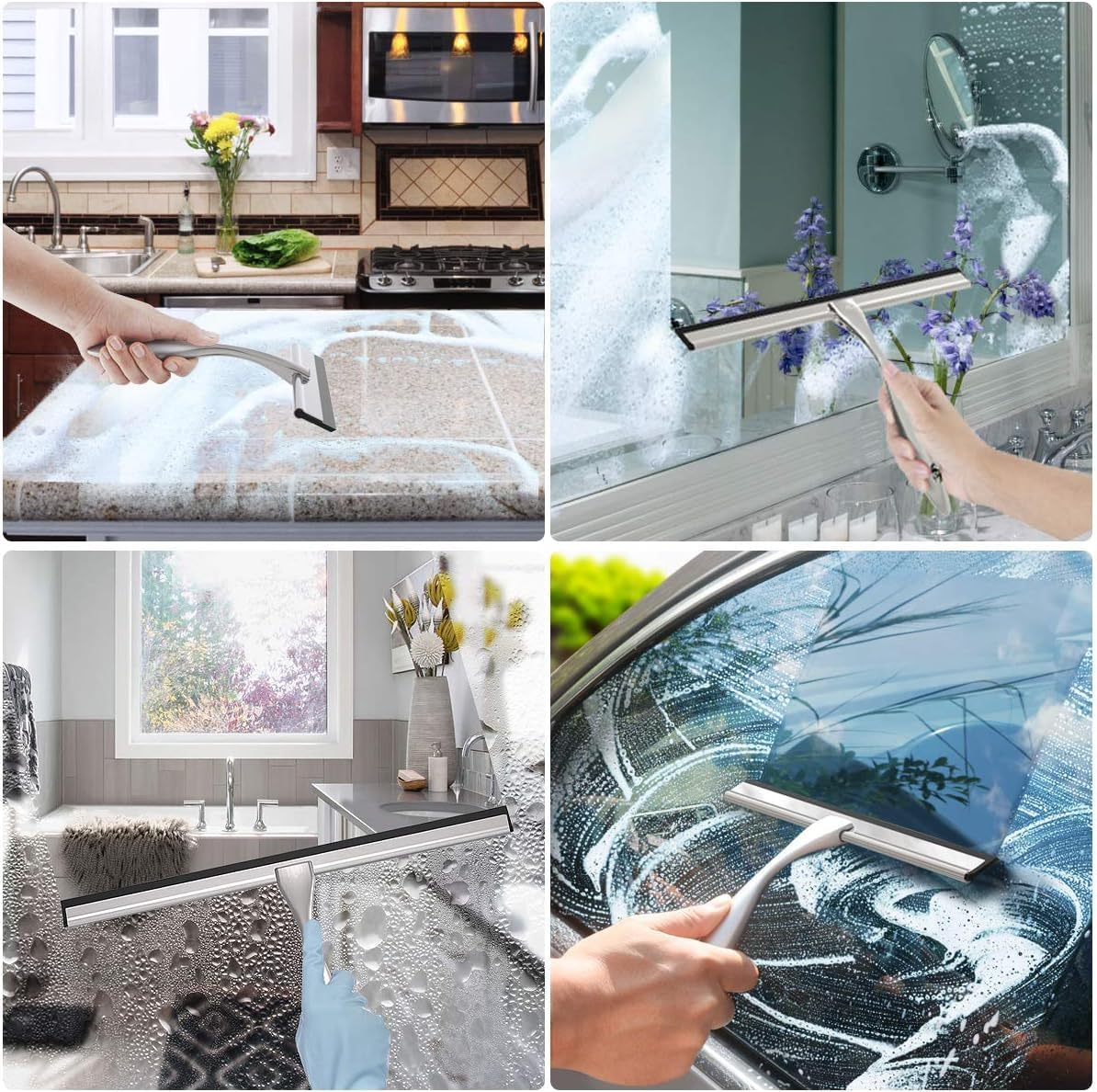 Wiper Shower Squeegee for Shower Doors, Bathroom, Mirrors, Tiles and Car Windows image number 4