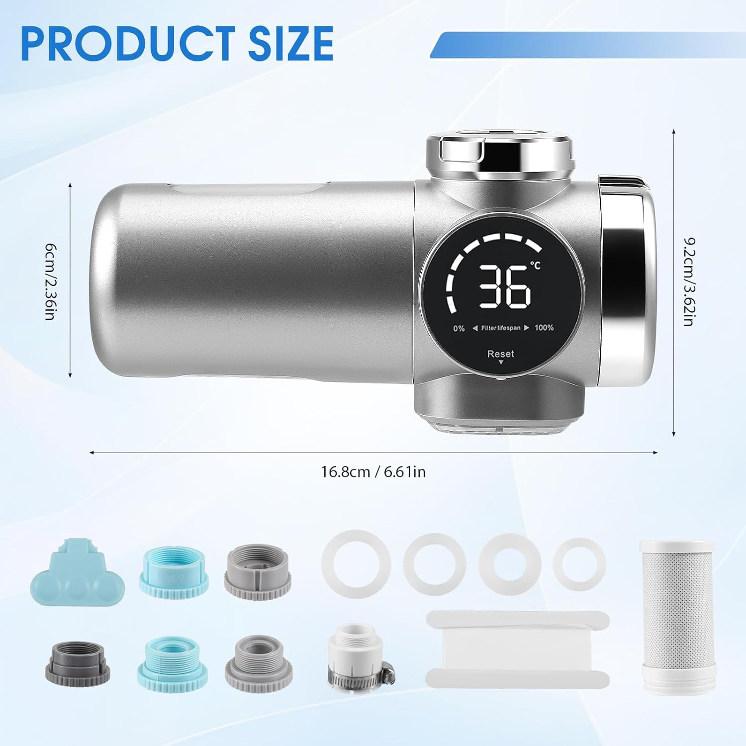 UV Faucet Water Filter, Smart Purifier | Nsf-Certified Lead/Chlorine/Metal Removal | Real-Time Filter Life Alert | 2 Cartridges & Universal Fit image number 3