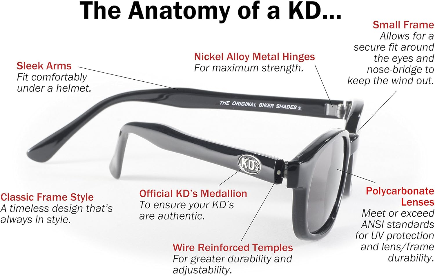 Pacific Coast Original Kd'S Biker Sunglasses (Black Frame/Purple Lens) - Black Frame/Purple Lens image number 4