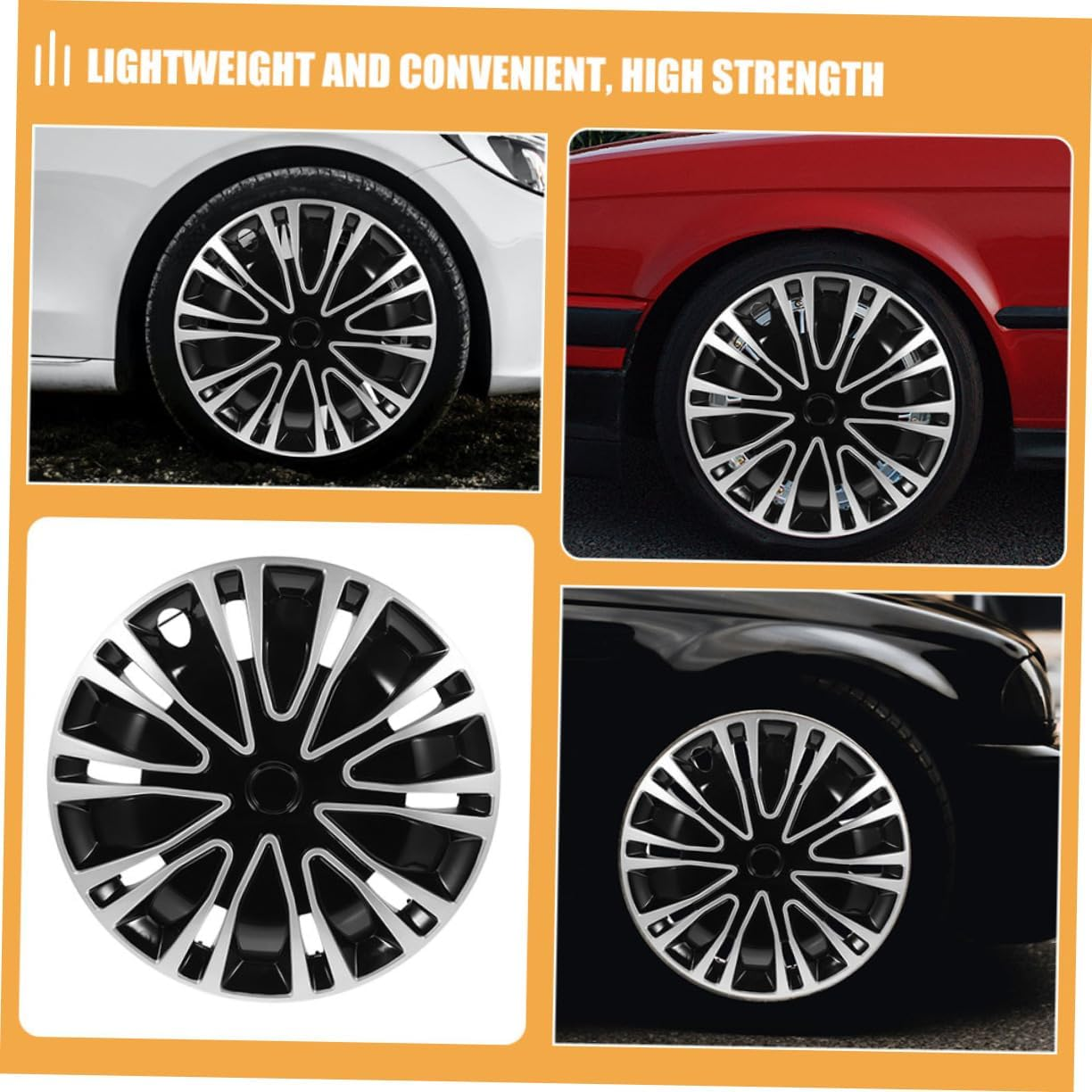 SEWOART 2Pcs Car Hubcap Wheel Rim Covers Decorative Hubcaps for Auto Truck SUV Automotive Hub Cap Replacement Wheel Cover image number 3