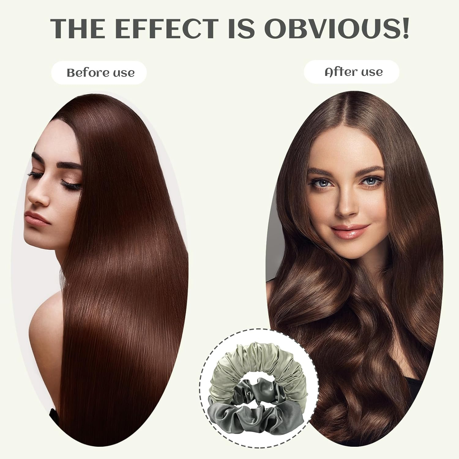 TELAIN 1 Piece Heat Free Curl Hair Scrunchie for Women - Soft Curls Overnight without Heat, Ideal for Long Hair