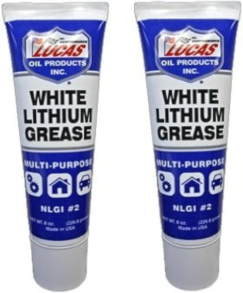 Lucas Oil 10533 White Lithium Grease - 8 Ounce Squeeze Tube 2 Pack