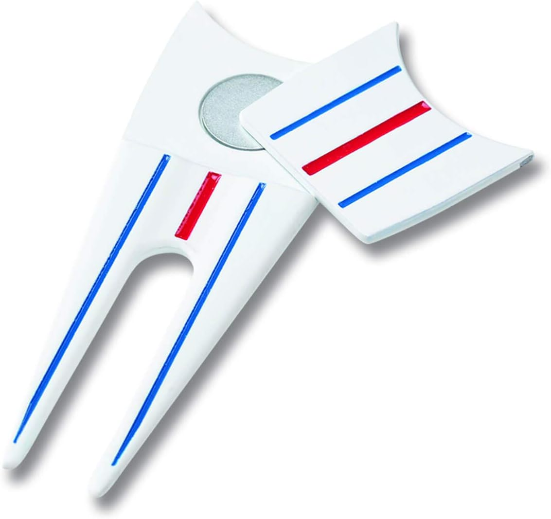 Callaway Unisex'S Golf 2021 Triple Track Divot Tool, White/Blue/Red, One Size image number 1