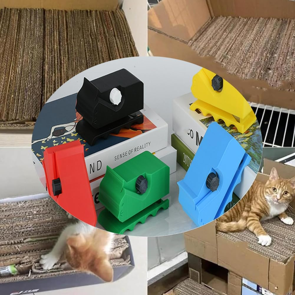 New Upgrades Cardboard Strip Cutter for Cat Scratcher, 3D Printed Creative Cat Scratchers Board Cutter Tool, with Blade Compartment and Adjustable Spacing (K) image number 6