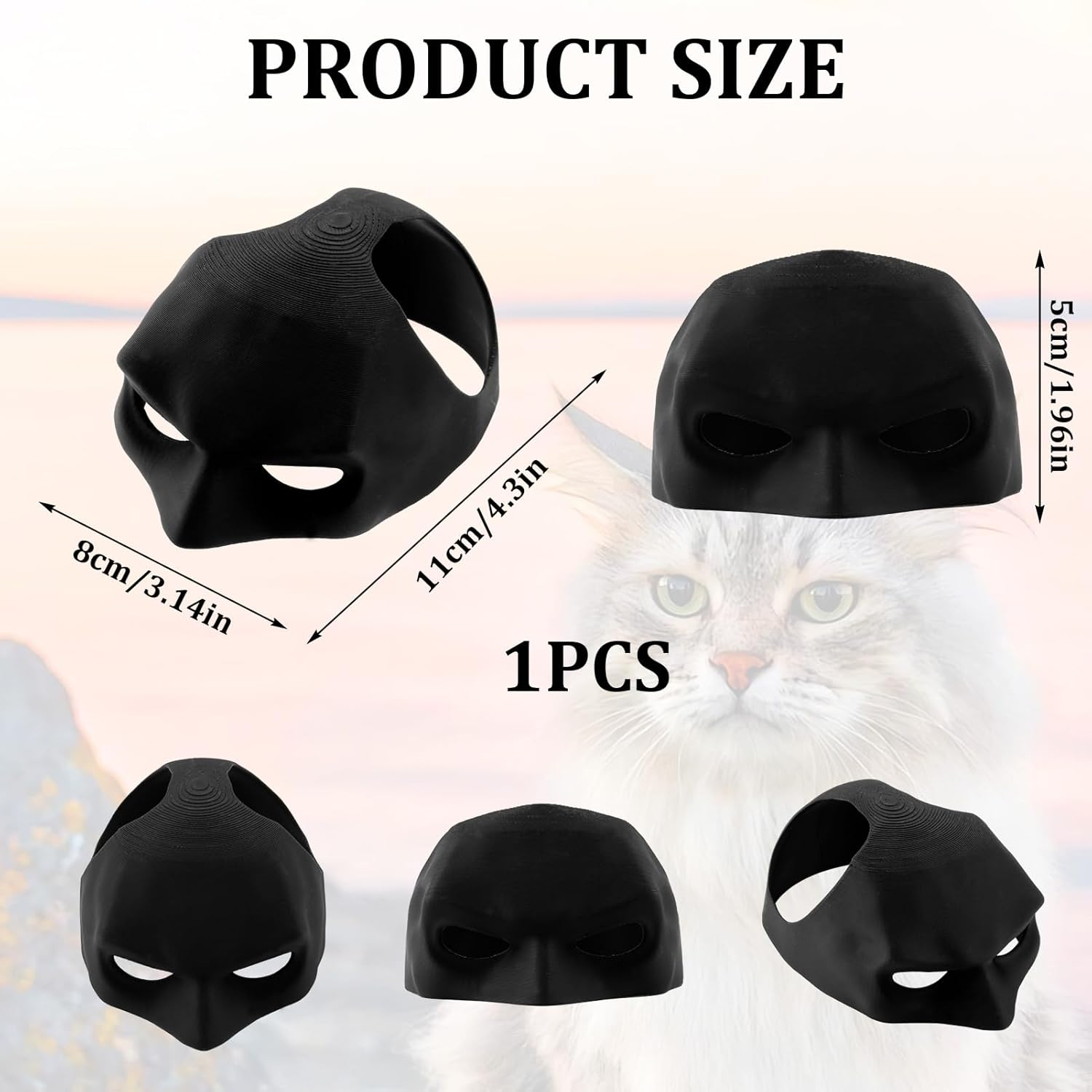 SYHSYC Batman Mask for Cats Batcat Mask Bat Mask 3D Cat Mask Cat Mask Cat Clothing Pet Costume for Halloween or Daily Fun Cosplay Bat Costume, 11 Cm image number 4