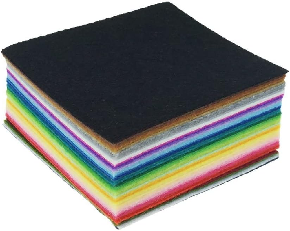BIGCOW Felt Fabric Sheets, 40 Pieces, 10X10 Cm, Assorted Colours, 1Mm Thick image number 2
