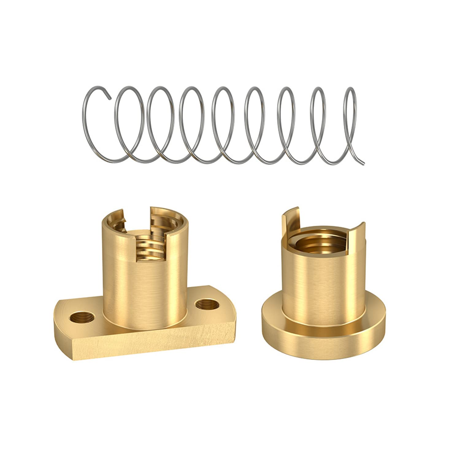 Lokkr 3Pcs T8 Tr8X8 anti Backlash Nut, Spring Loaded Nut (Pitch 2Mm Lead 8Mm) Lead Screw Brass Nuts for Ender 3/Ender 3S/Ender 3 Pro/Ender 3 V2/CR-10, CNC, 3D Printer Parts image number 3