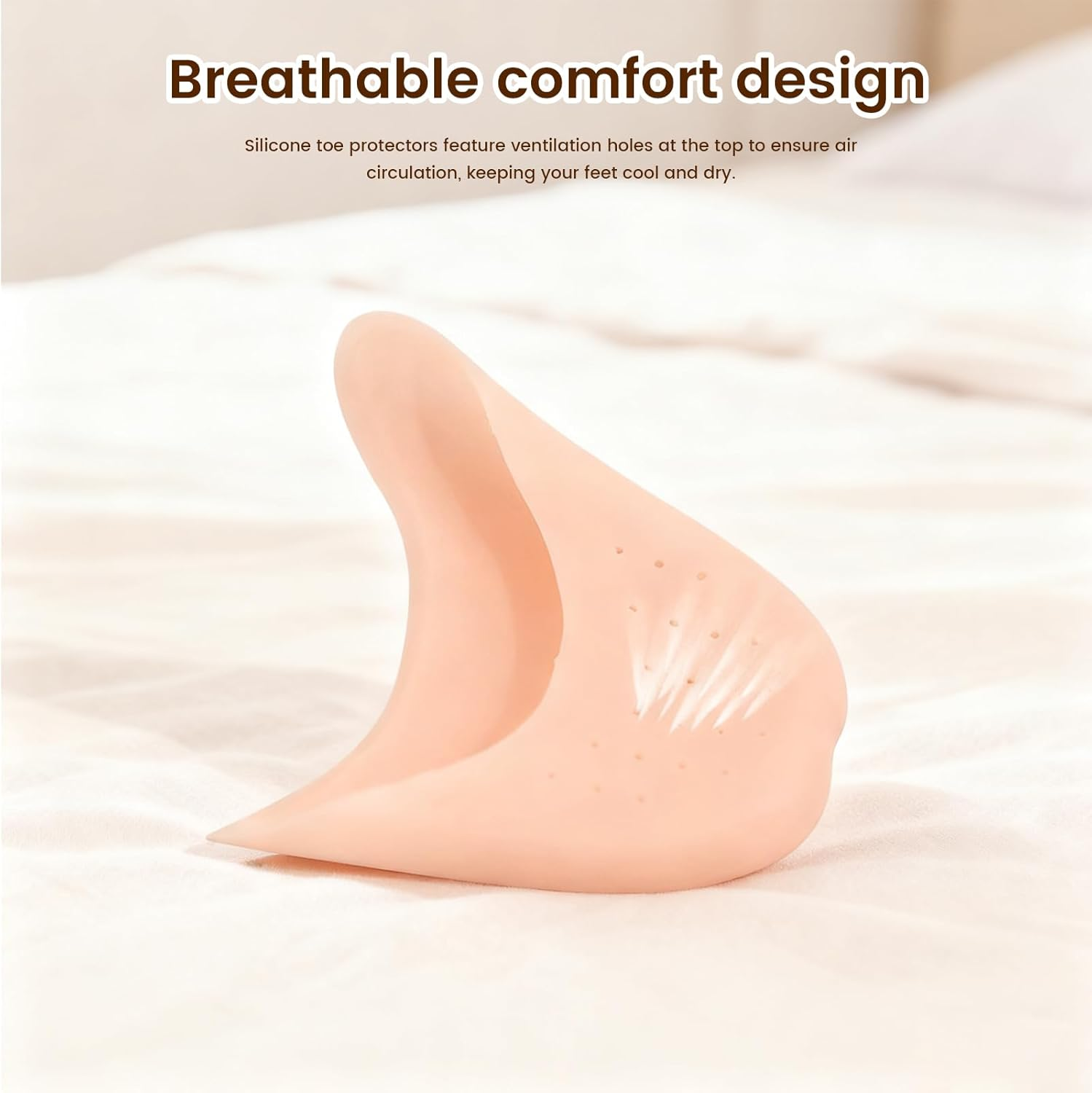 4 Pairs Silicone Gel Toe Protectors Ballet Lace Protectors - Soft Gel Pads for Pointe Shoes, Breathable, Reusable, for Dance, Ballet and Weddings - Protective and Comfortable image number 3