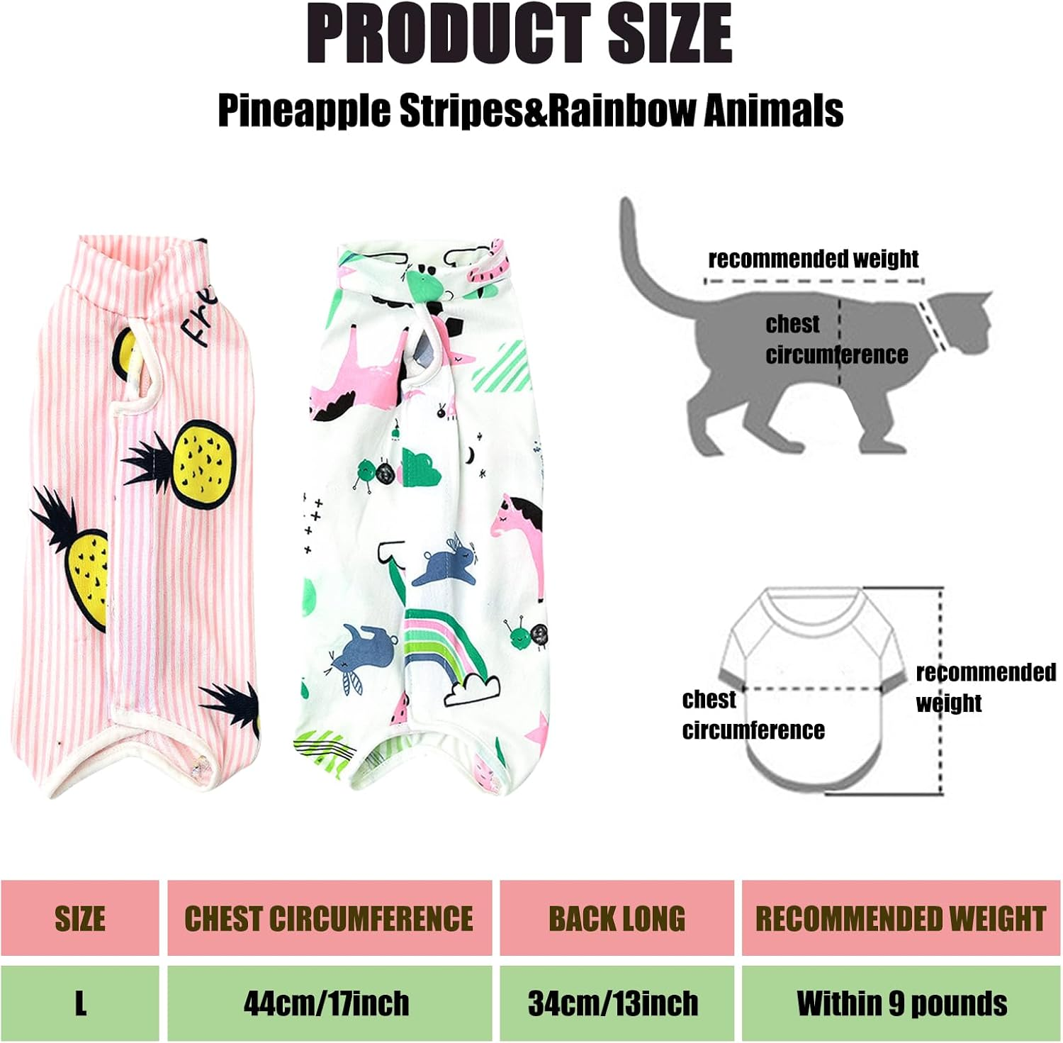 BDSHUNBF 2 X Cat Bodysuit after Surgery Recovery Suit, Cat Bodysuit for Cat Surgery, Cat Clothing, Anti-Leaking, Ideal for Post-Operative Recovery image number 1