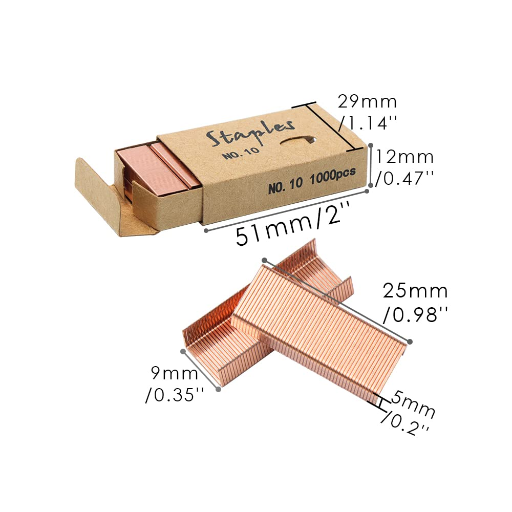 Mogoostry Colored Mini Staple Refills for Mini Stapler - Jam Free, 1000Pcs/Pack (4 Packs No.10 Total) image number 3