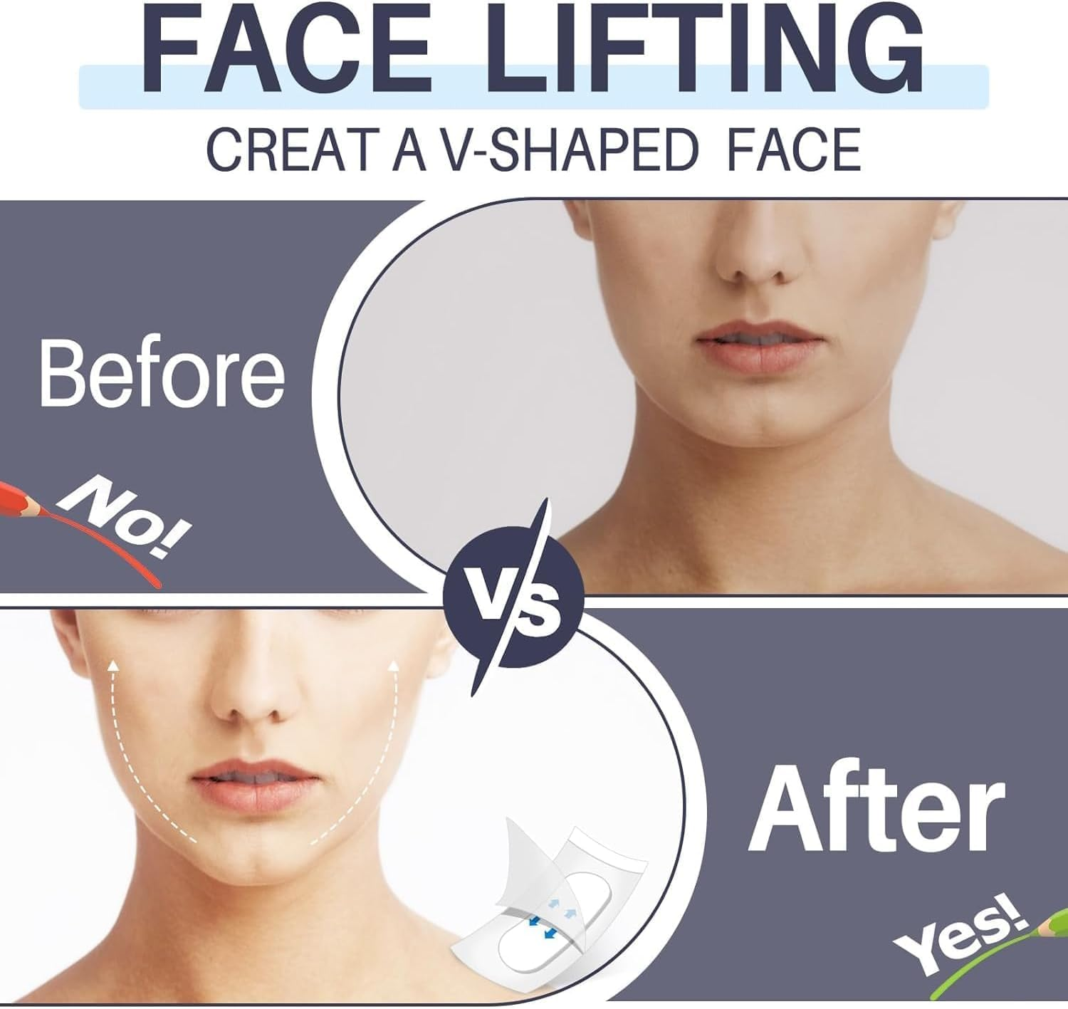 LGLAU Face Lift Tape,Face Tape Lift Invisible Waterproof Face Stickers, Instant Makeup Face Lift Tool, Face Lift Stickers for Concealing Wrinkles Double Chin Sagging Tightening Skin 40Pcs image number 2