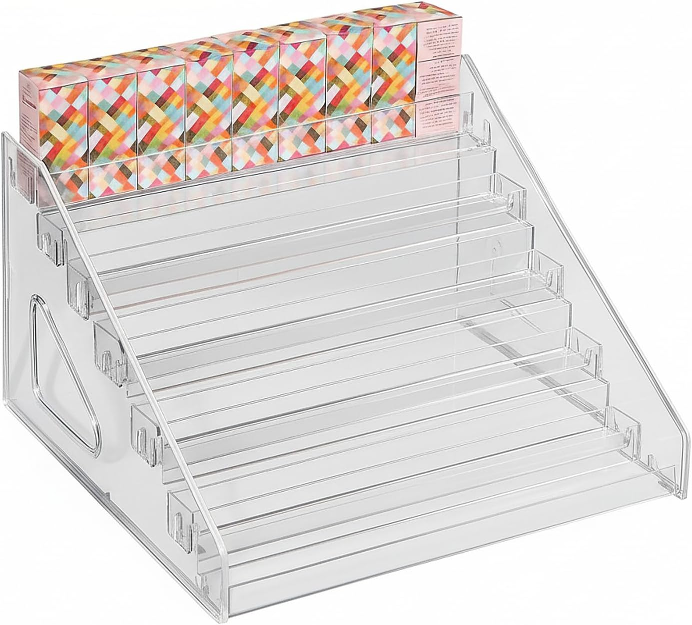 SYGELER Nail Polish Organizer Holder,Makeup Organizer,Lipstick Shelf,Sunglasses Holder,Transparent Large 7-Layer Nail Polish Rack for Nail Polish,Essential Oils image number 3