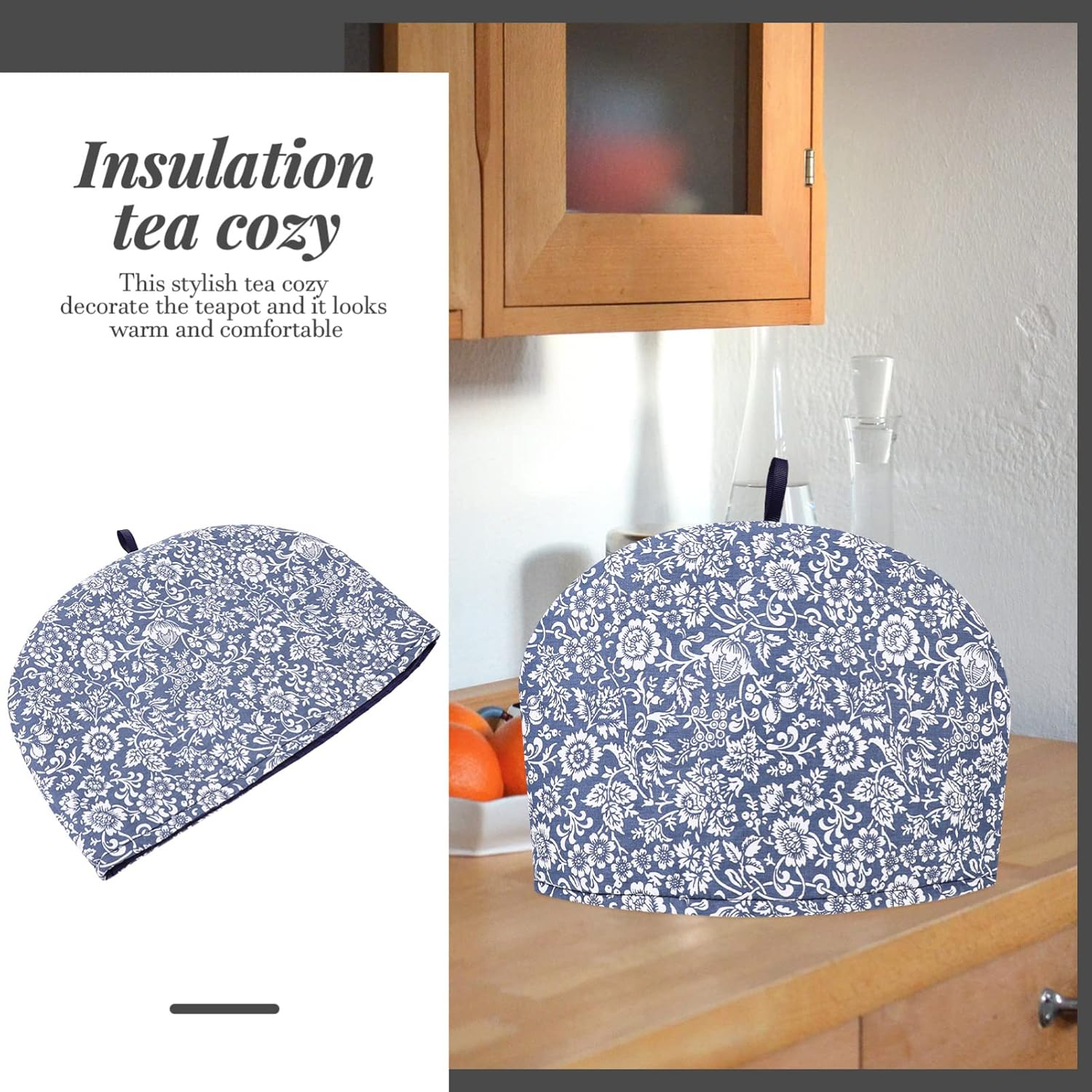 Tea Cozy for Teapot, Anti- Scald Cotton Teapot Cover Keep Warm Tea Kettle Quilt for Home Kitchen Hotel Restaurant - Assorted Color 3 image number 5