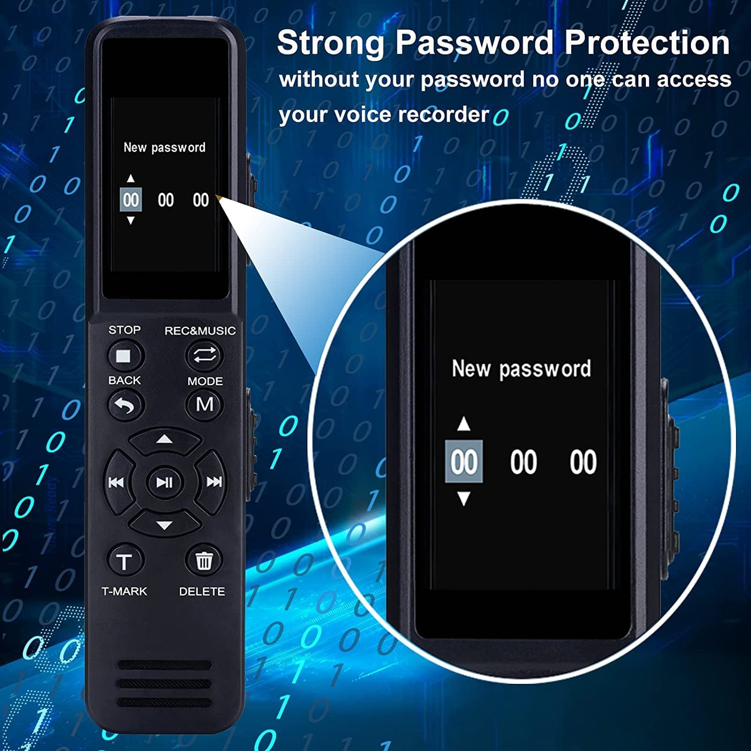 32GB Voice Recorder with Noise Cancellation & Voice Activation for Lectures, Interviews, Classes, and Meetings. 40 -Hour Battery Life, External Memory Support, USB File Transfer, Playback, MP3 Player image number 6