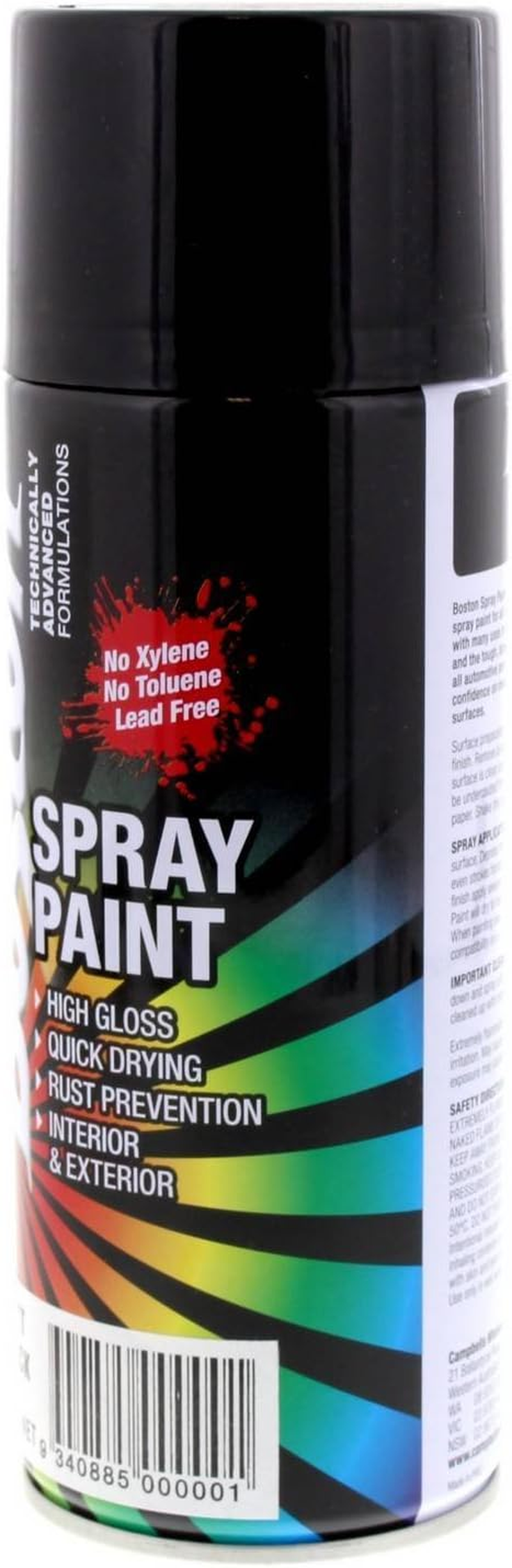 Boston Spray Paint 250 Gram Matt Black image number 2