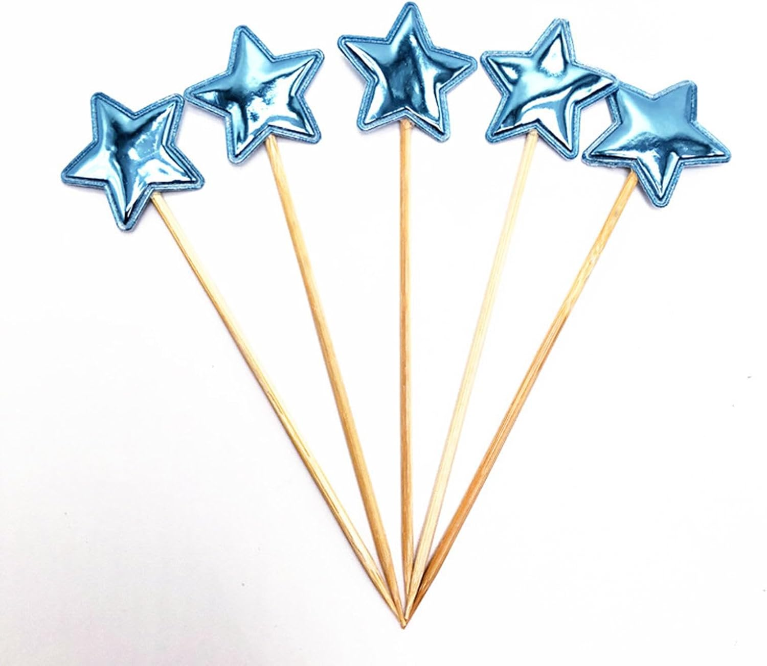 Star Cupcake Toppers - 5X Birthday Cake Toppers for Boys | Food-Grade Glitter Decorative Cupcake Picks for Children Birthday Cake Decor image number 4