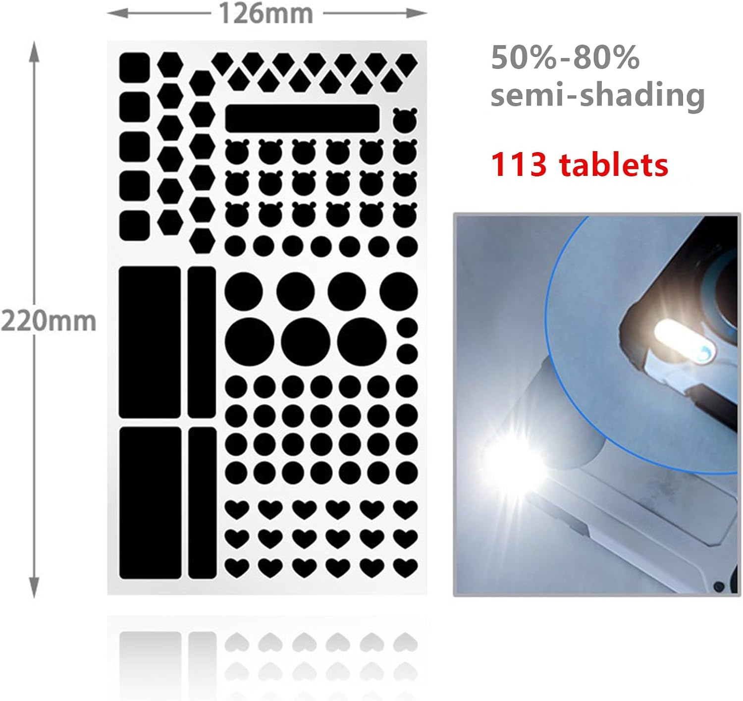 LED Light Blocking Stickers, Multiple Shapes Dimming Stickers for Creating a Comfortable Sleeping, LED Filters Dimming Sheets for Routers, Bedroom Fans, Air Conditioners [2 Sheets]