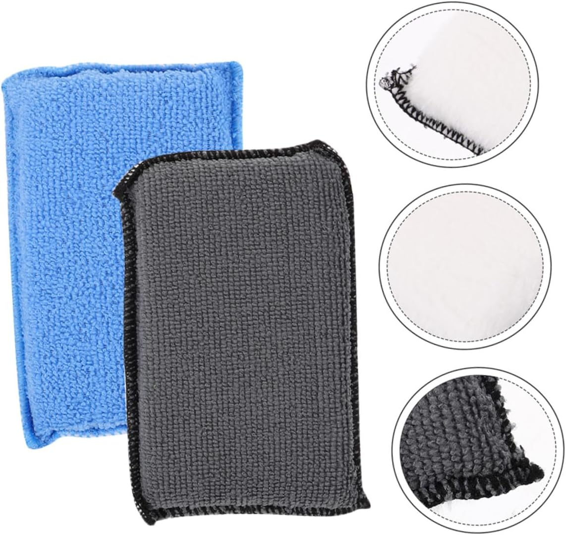 Abaodam Double-Sided Car Cleaning Sponges 2Pcs Blue-White Gray-White Auto Cleaning Scrub Pads Vehicle Interior Detailing for Car Care and Home Use image number 4