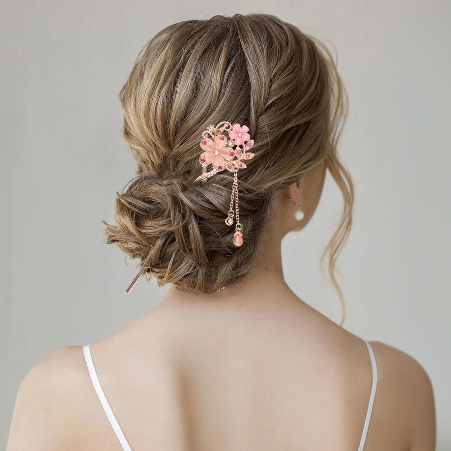 Pack of 2 Hair Sticks, Vintage Chinese Hair Sticks, Rhinestone Hair Chopsticks, Alloy Hair Stick with Tassel, Vintage Hair Chopsticks, for Girls Women Hair DIY Accessories