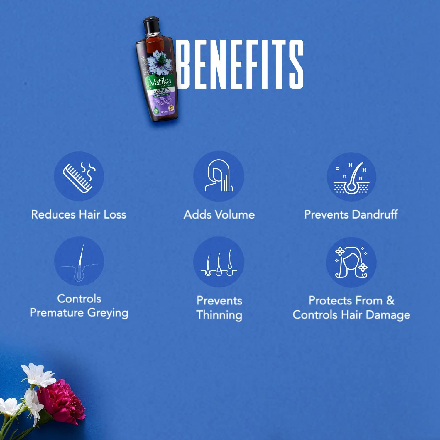 Vatika Naturals Black Seed Enriched Hair Oil Complete Hair Care 200 Ml image number 2