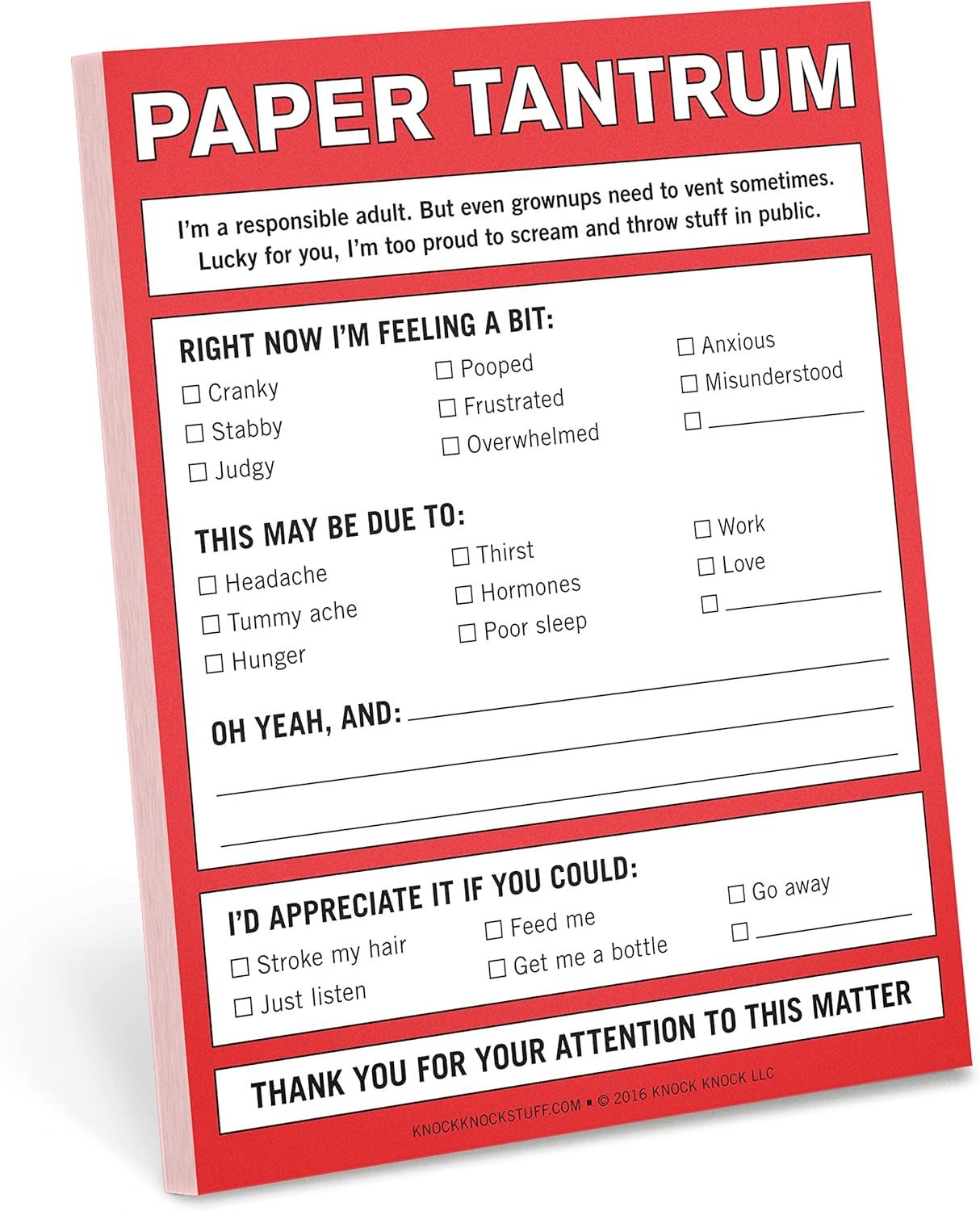 Knock Knock Self-Care RX Nifty Note - Self Care Gifts & Funny Gift Ideas for Friends, 4 X 5.25-Inches