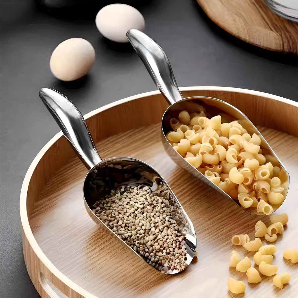 AIMALL Cast Aluminum Utility Scoop for Ice, Flour, and Rice - Sturdy and Durable Ice Scoop Available in Four Sizes: 1.97", 2.95", 3.94", and 4.92" image number 4