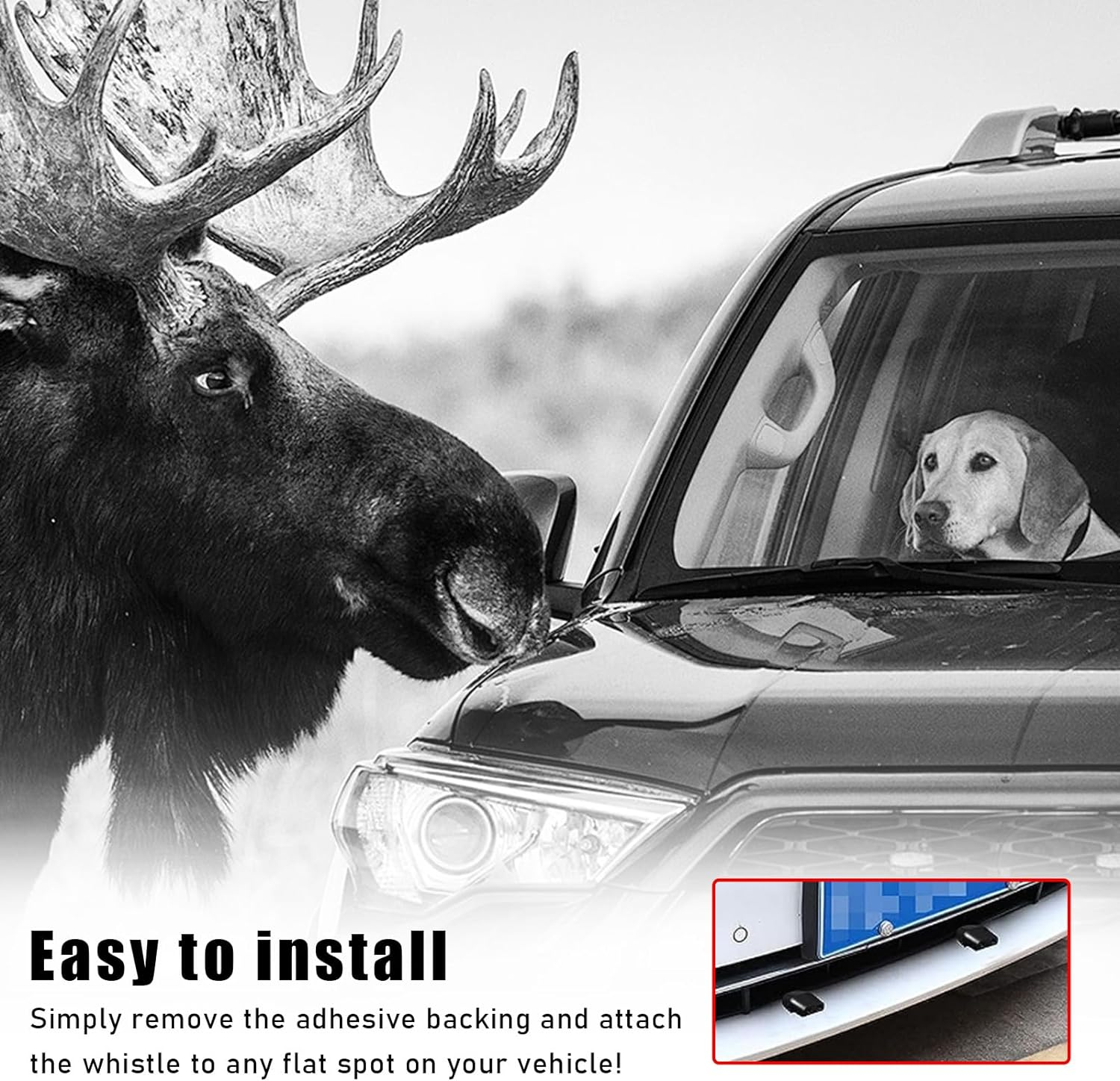 Ohleats 4PCS Deer Whistles for Car, Automotive save a Deer Whistles to Avoid Collisions, Vehicle Deer Warning Devices Horn Sensor, Universal Animal Alert Car Accessories (Black, 4 PCS) image number 6