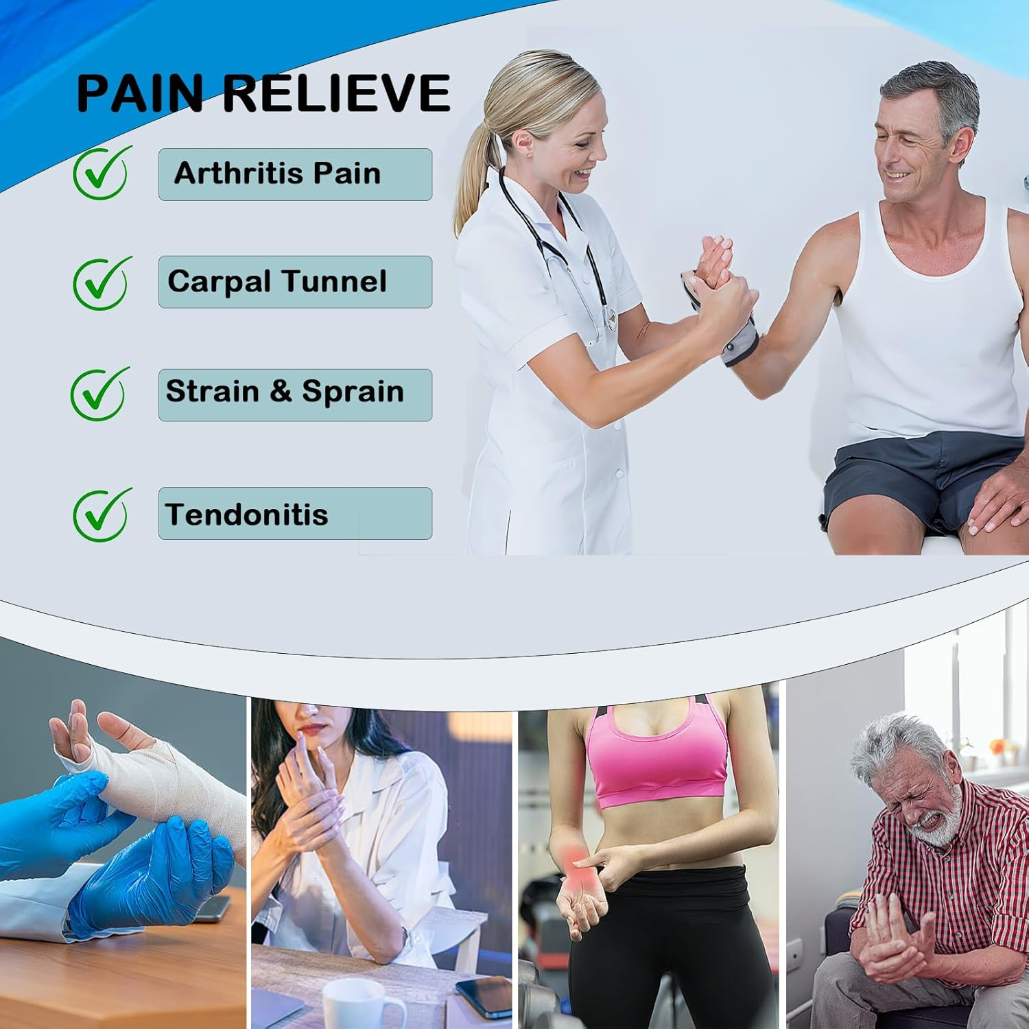 Avaneeny Wrist Brace for Carpal Tunnel Night Support, Inflatable Wrist Support with Air Compression for Relieving Pain Caused by Tendonitis, Arthritis and Sprains, Adjustable Hand Brace -Left image number 6