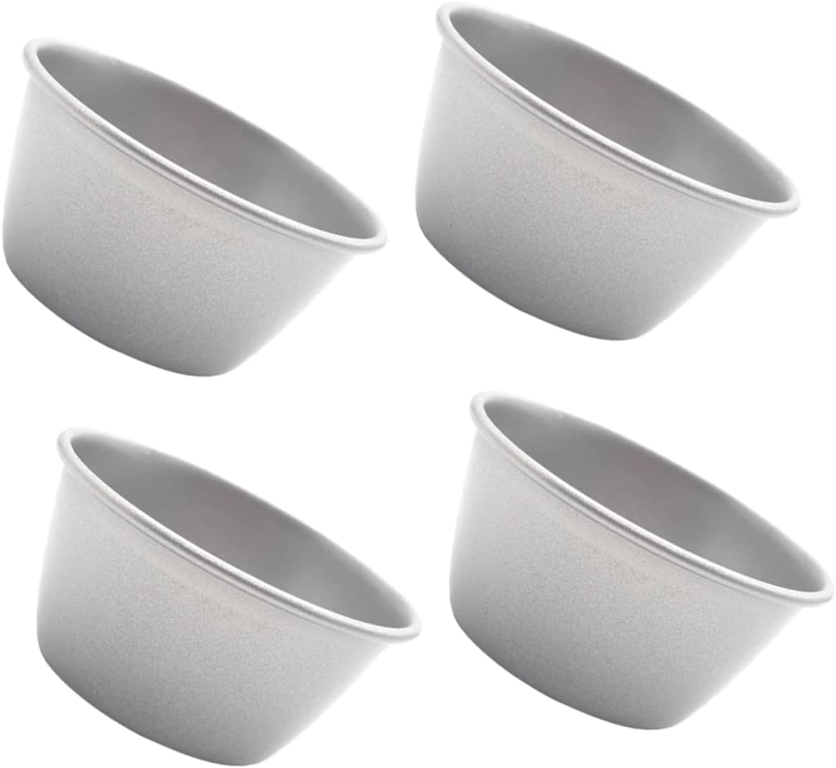 4Pcs High-Carbon Steel Pudding Molds Nonstick Baking Cups for Muffins and Easy Release Bakeware Set image number 2