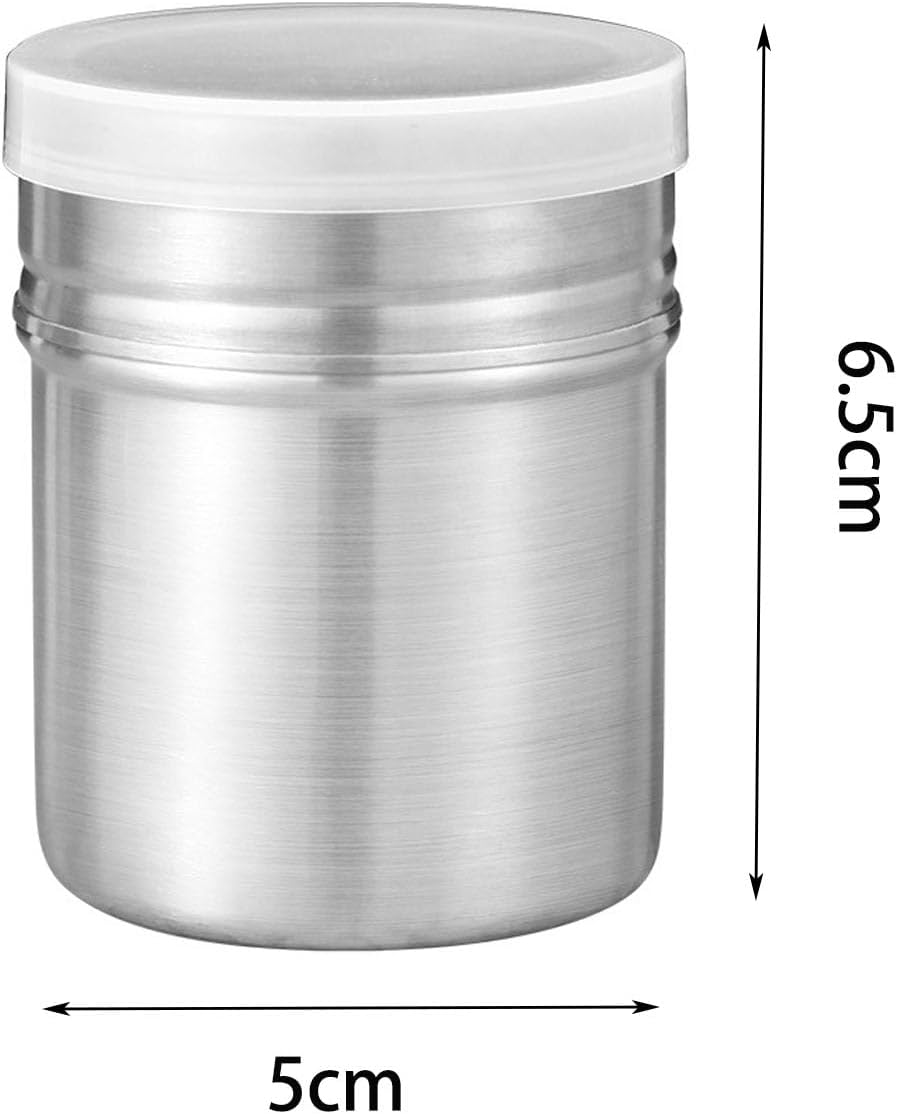 EOMECUIGAO Stainless Steel Powder Shaker 2PCS Powder Dispenser with Dust Cap Cocoa Powder Dispenser Pepper Shaker Barbecue Seasoning Bottle Coffee Utensils image number 3
