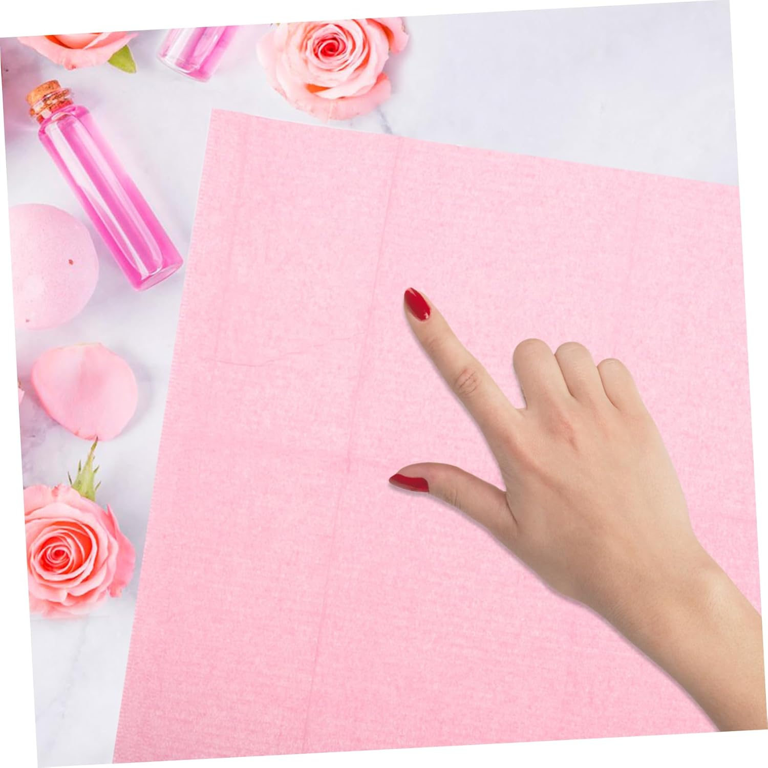 Healeved 125Pcs Disposable Nail Table Mats Soft Nonwoven Beauty Hand Oil and Water Resistant Manicure Desk Sheets for Professional Salons image number 2