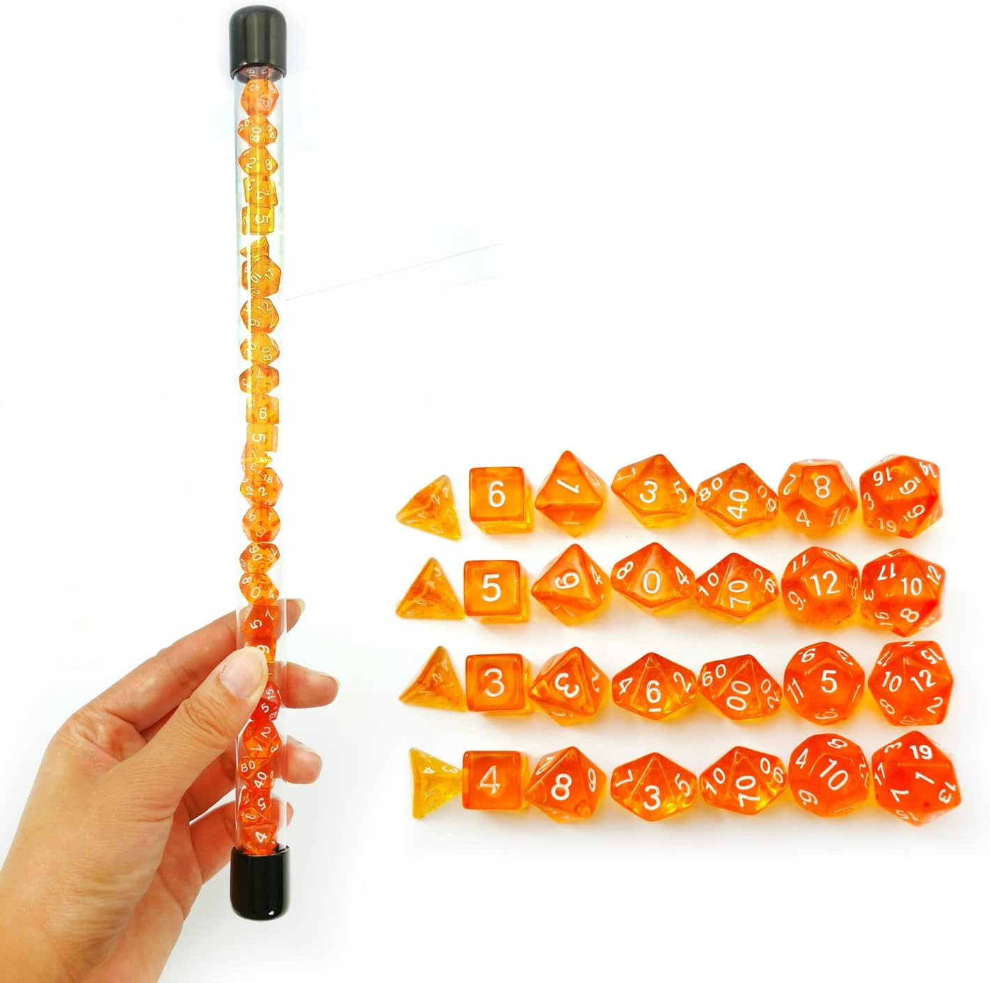 Bescon D20 Spindown Dice 22MM, Assorted Marble Colors 6Pcs Set